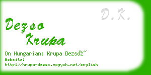 dezso krupa business card